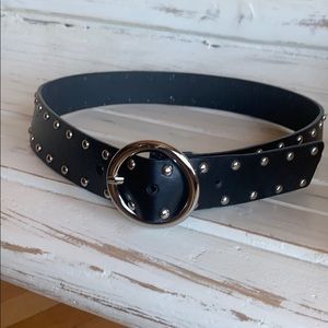 Black Silver Studded Belt Large